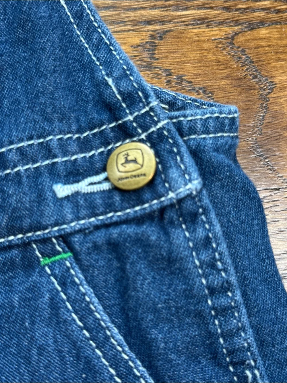 John Deere Boys Dark Blue Wash Denim Overalls Fall Winter Farming Country 6Mths